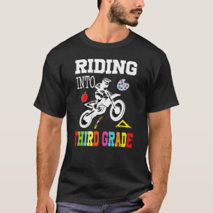 Riding Into 3rd Grade Bike Biker Back To School Bo T-Shirt