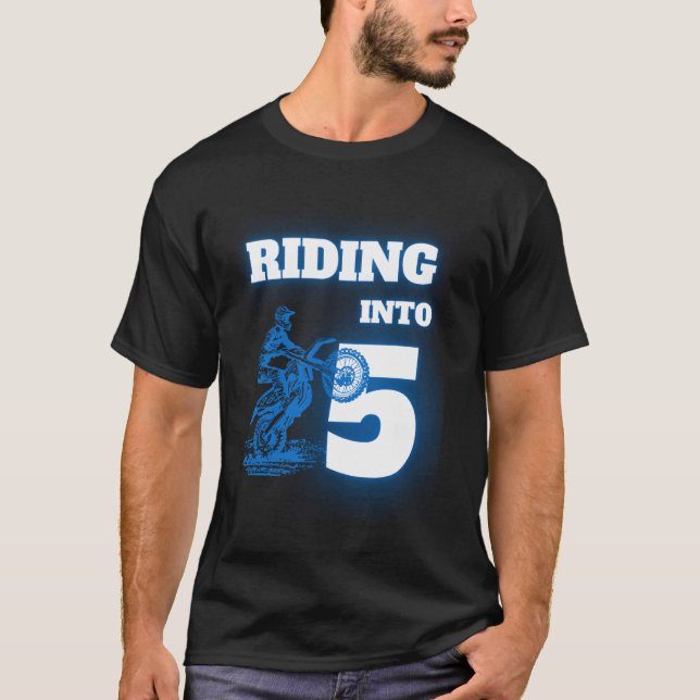 Riding Into 5 Year Old 5th Dirt Bike Birthday Part T-Shirt (Front)