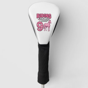 Riding Into 9 Horse Birthday Girl Vintage Shirt De Golf Head Cover