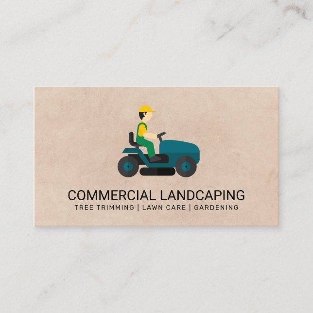 Riding Lawn Mower | Cutting Grass Business Card (Front)