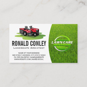Riding Lawn Mower   Grass   Lawn Care Business Card
