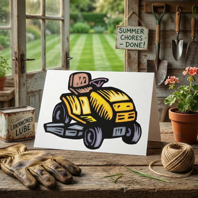 Riding Lawn Mower Greeting Cards (Creator Uploaded)