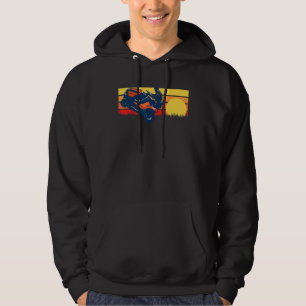 Riding Lawn Mower Wheelie Vintage 80s Sunset Hoodie