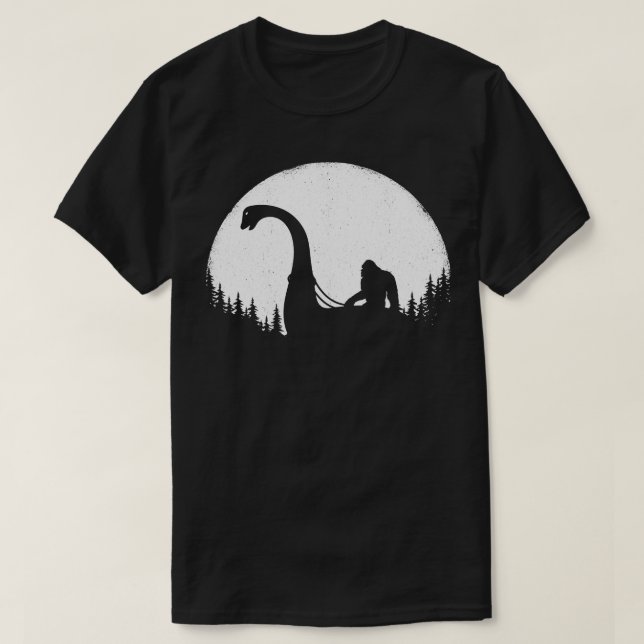 Riding Loch Ness Monster Nessie T-Shirt (Design Front)