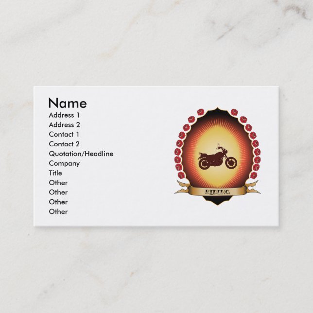 Riding Mandorla Business Card (Front)