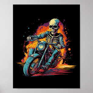 Riding Motorcycle Halloween Costume Biker  Poster