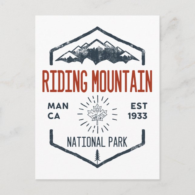 Riding Mountain National Park Canada Distressed Postcard (Front)