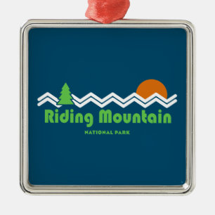 Riding Mountain National Park Retro Metal Tree Decoration