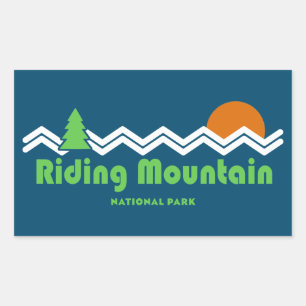 Riding Mountain National Park Retro Rectangular Sticker