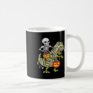 Riding Mummy Dinosaur T Rex Halloween Funny Pumpki Coffee Mug