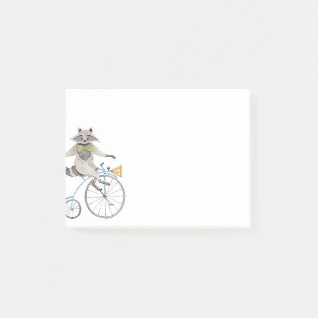 Riding Racoon Post-it Notes (Front)