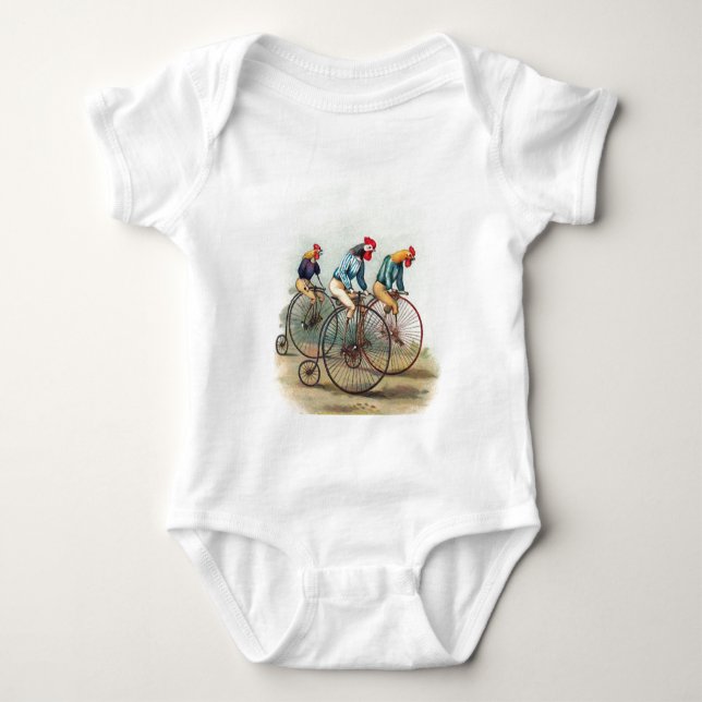 Riding Roosters Baby Bodysuit (Front)