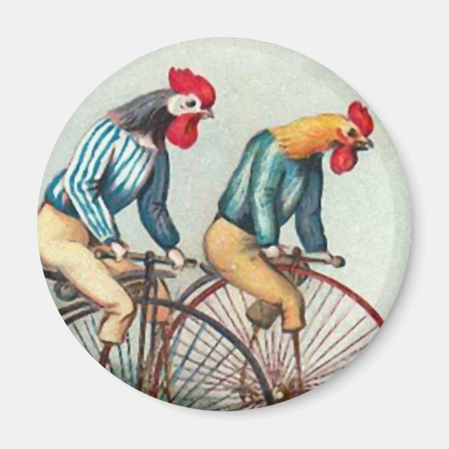 Riding Roosters Magnet (Front)