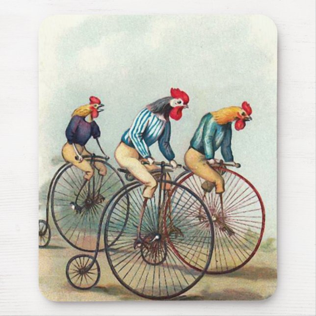 Riding Roosters Mouse Mat (Front)