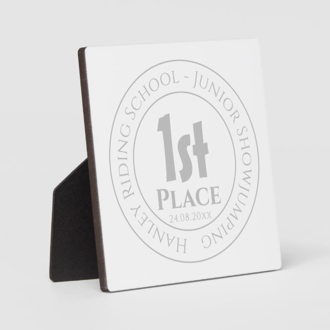 Riding School Showjumping 1st Prize Trophy Award Plaque (Front)