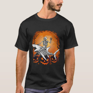 Riding Shark Lazy Halloween Costume Funny Animal T-Shirt