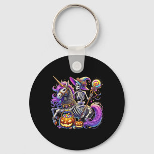 Riding Skeleton Unicorn Halloween Costume  Key Ring