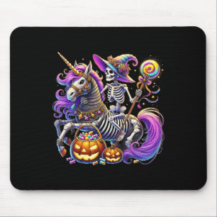 Riding Skeleton Unicorn Halloween Costume Mouse Mat