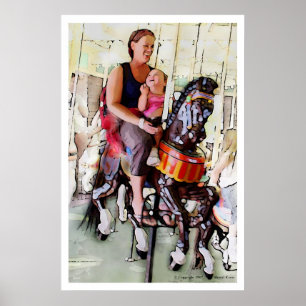 Riding the Carousel with Mum Poster