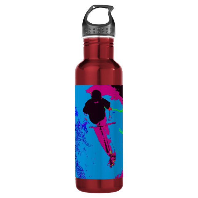 Riding the Galaxy - Scooter Rider 710 Ml Water Bottle (Front)