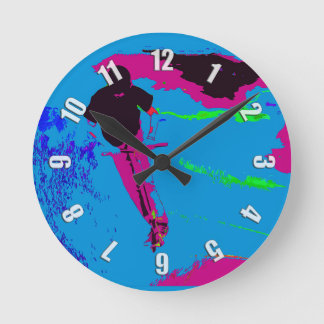 Riding the Galaxy - Scooter Rider Round Clock