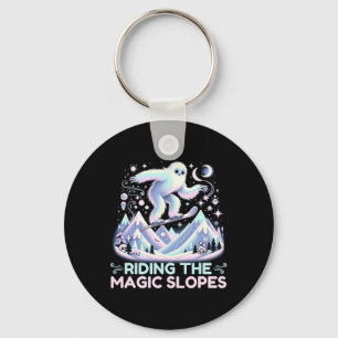Riding The Magic Slopes Snowboarding Yeti Alpine S Key Ring