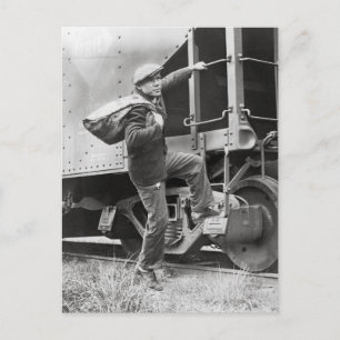 Riding the Rails, 1935 Postcard