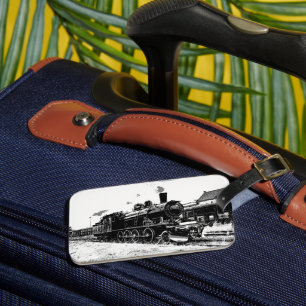 Riding the Rails- Vintage Steam Train  Luggage Tag