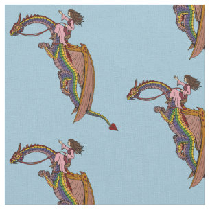 Riding the Rainbow Dragon Fabric