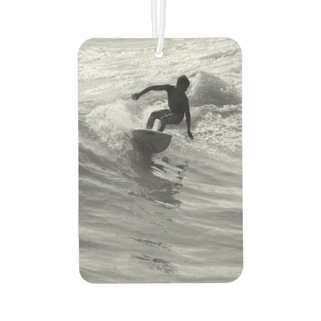 Riding The Wave Grayscale Car Air Freshener (Back)
