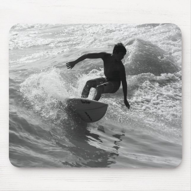 Riding The Wave Grayscale Mouse Mat (Front)