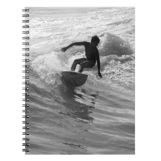 Riding The Wave Grayscale Notebook (Front)