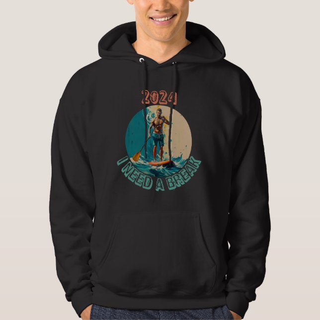 Riding the waves: sup paddle board surfing edition hoodie (Front)