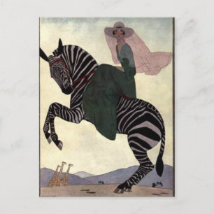 Riding the Zebra Postcard