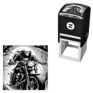Riding through the interweaving branches self-inking stamp