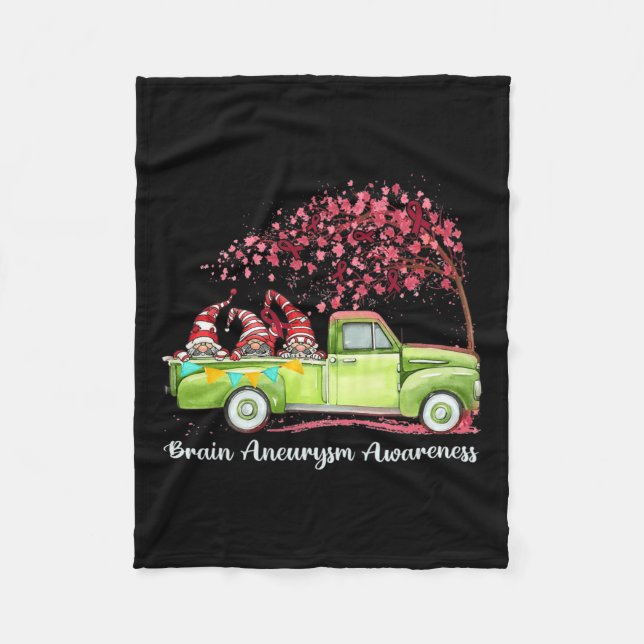 Riding Truck Brain Aneurysm Awareness  Fleece Blanket (Front)