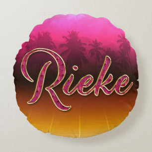 Rieke Vorname Name golden pink Kissen Round Cushion