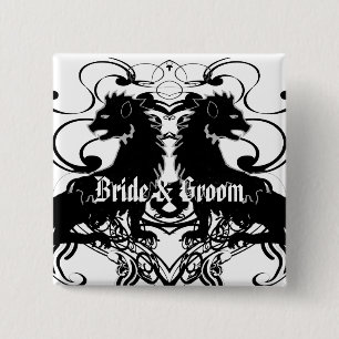 Rielaboration of Vintage Lions with Swirls 15 Cm Square Badge