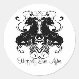 Rielaboration of Vintage Lions with Swirls Classic Round Sticker