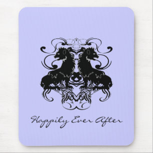 Rielaboration of Vintage Lions with Swirls Mouse Mat