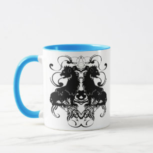 Rielaboration of Vintage Lions with Swirls Mug