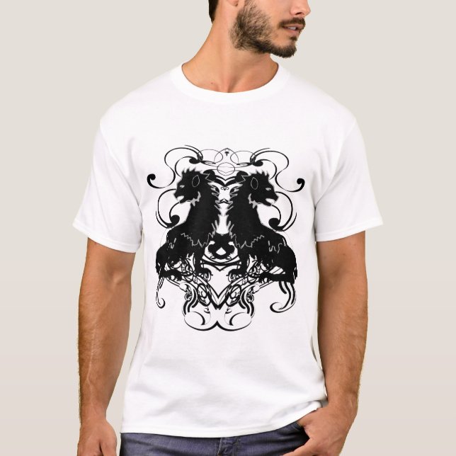 Rielaboration of Vintage Lions with Swirls T-Shirt (Front)