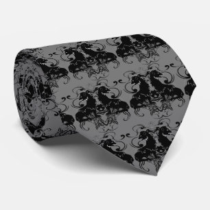 Rielaboration of Vintage Lions with Swirls Tie