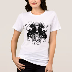 Rielaboration of Vintage Lions with Swirls Tri-Blend Shirt