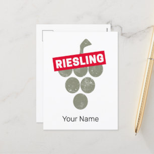 Riesling Vine Vintage Wine Drinker Grape Design Holiday Postcard