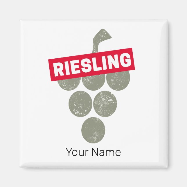 Riesling Vine Vintage Wine Drinker Grape Design Magnet (Front)