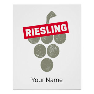 Riesling Vine Vintage Wine Drinker Grape Design Poster