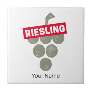 Riesling Vine Vintage Wine Drinker Grape Design Tile