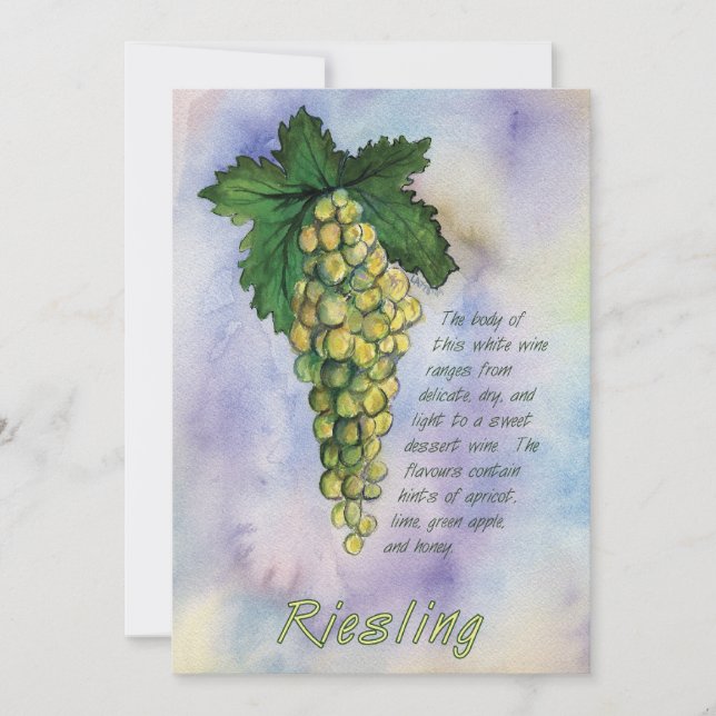 Riesling Wine Grapes Invitation (Front)