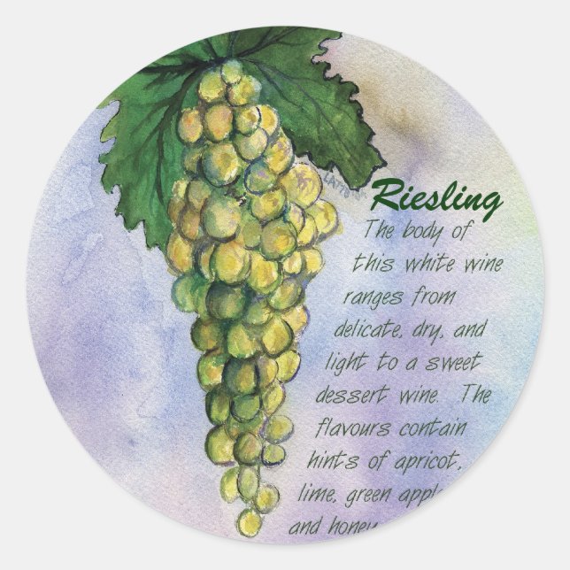 Riesling Wine Grapes Sticker (Front)